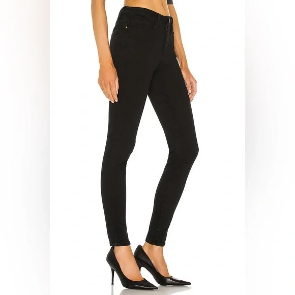 FRAME Le One Skinny High-Waisted Jeans in Larsen Black Wash SZ 2 (SIZES 29-34) - Picture 3 of 13